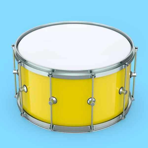 Tamburo Realistico Sfondo Blu Concetto Rendering Strumento Musicale Drum Machine — Foto Stock