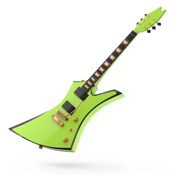 Guitarra Acústica Eléctrica Aislada Sobre Fondo Blanco Render Concept Rock — Foto de Stock