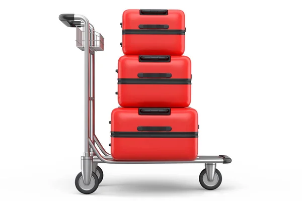 Regelmatige Polycarbonaat Koffer Trolley Van Het Hotel Kar Voor Het — Stockfoto