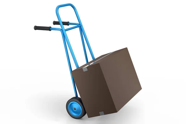 Airport Luggage Cart Baggage Trolley Side Stack Cardboard Boxes Cartons —  Fotos de Stock