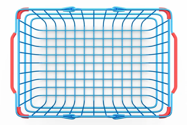 Metal Wire Shopping Basket Supermarket White Background Render Concept Online — Fotografia de Stock