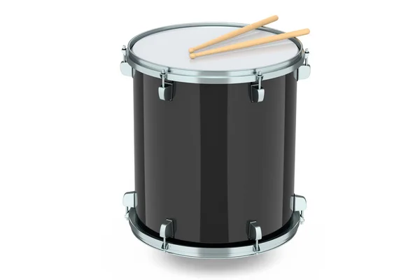 Realistic Drum Wooden Drum Sticks White Background Render Concept Musical — Fotografia de Stock