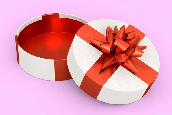 Gift Boxes Ribbon Bow Isolated Pink Background Render Concept Greeting — Stock Photo, Image