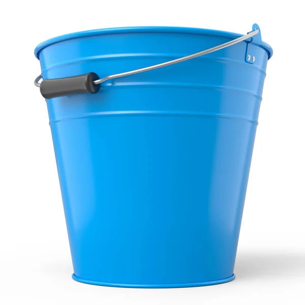 Empty Metal Garden Bucket Isolated White Background Render Care Hydration — Stock Photo, Image