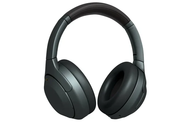 3D rendering of gaming headphones on white background. Concept of cloud gaming and game streaming services