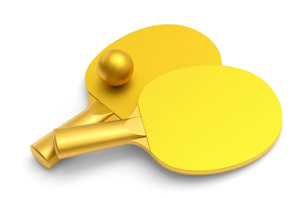 Raquettes Ping Pong Pour Tennis Table Avec Balle Isolée Sur — Photo