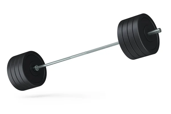 Abstract Metal Barbell Isolated White Background Rendering Sport Equipment Fitness — Stock Photo, Image