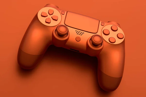 Metalen Geborsteld Brons Video Game Joystick Geïsoleerd Donkere Achtergrond Weergave — Stockfoto