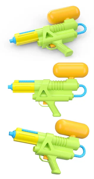 Uppsättning Plast Vatten Pistol Leksak För Att Spela Poolen Vit — Stockfoto