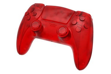 Moda tarzı cam morfizmde gerçekçi video oyunu joystick 'i ya da beyaz arka planda buzlu cam etkisi. Bulut oyunu ve oyun alanı çalışma alanı konsepti için 3B yayın ekipmanı oluşturma