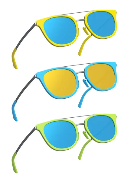 Sonnenbrille Mit Steigungsgläser Und Kunststoffrahmen Auf Weißem Hintergrund Darstellung Von — Stockfoto