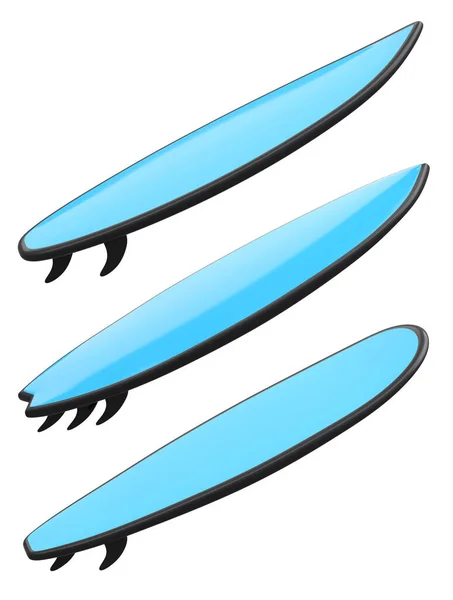 Set Surfboard Summer Surfing Surf Board Beach White Background Render — Stock Photo, Image
