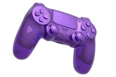 Moda tarzı cam morfizmde gerçekçi video oyunu joystick 'i ya da beyaz arka planda buzlu cam etkisi. Bulut oyunu ve oyun alanı çalışma alanı konsepti için 3B yayın ekipmanı oluşturma