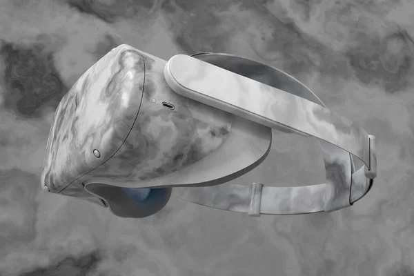 Realistische Virtual Reality Bril Met Zwarte Marmeren Textuur Geïsoleerd Donkere — Stockfoto