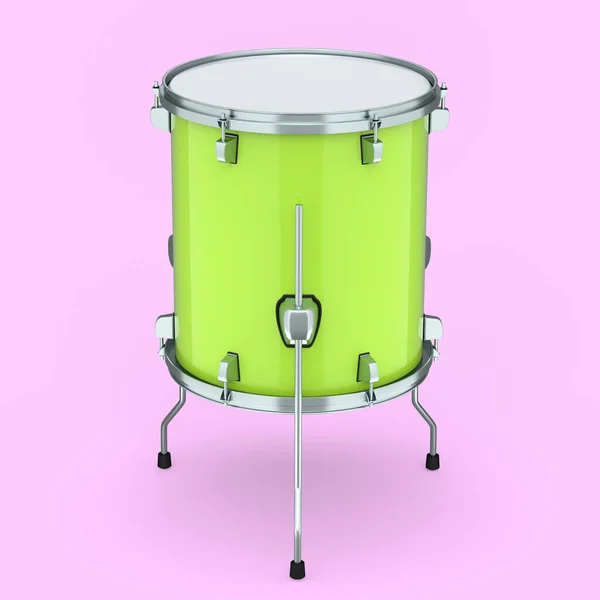 Realistische Trommel Roze Achtergrond Renderen Concept Van Muziekinstrument Drum Machine — Stockfoto