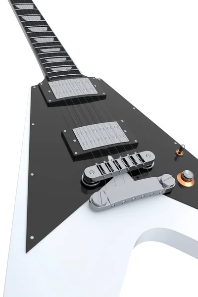Yakın Plan Elektirikli Akustik Gitar Beyaz Arka Planda Izole Edilmiş — Stok fotoğraf