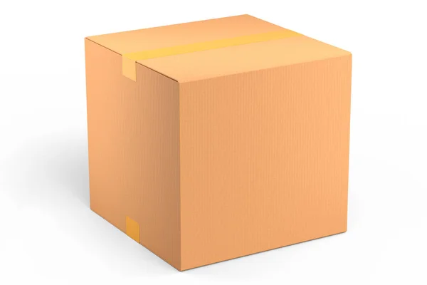 Cardboard Box Carton Gift Box Isolated White Background Render Concept — Stock Photo, Image