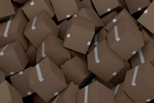 Куча Картонных Коробок Коробка Подарков Изолированы Белом Фоне Трехмерная Концепция — стоковое фото