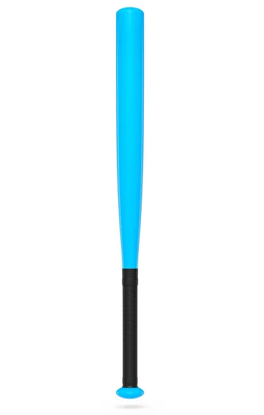 蓝色橡胶专业垒球或棒球棒隔离在白色背景 3D为团队游戏提供体育配件 — 图库照片
