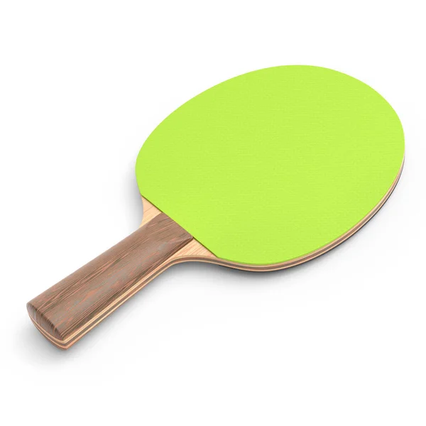 Зелений Пінг Понг Ракетка Настільного Тенісу Ізольована Білому Тлі Візуалізація — стокове фото