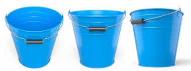 Bahçedeki bahçıvan ve saksılar için beyaz arka planda bahçe aletleri ve malzemeler. 3D bahçe işleri ve tarım malzemeleri kavramı