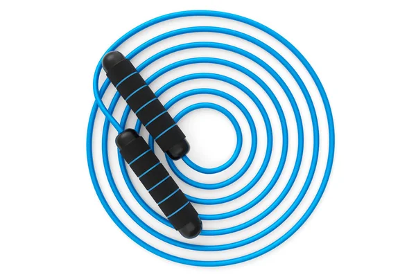 Блакитна Пропускаюча Мотузка Або Мотузка Ізольована Білому Тлі Візуалізація Спортивного — стокове фото