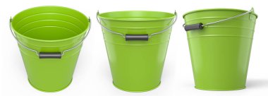 Bahçedeki bahçıvan ve saksılar için beyaz arka planda bahçe aletleri ve malzemeler. 3D bahçe işleri ve tarım malzemeleri kavramı