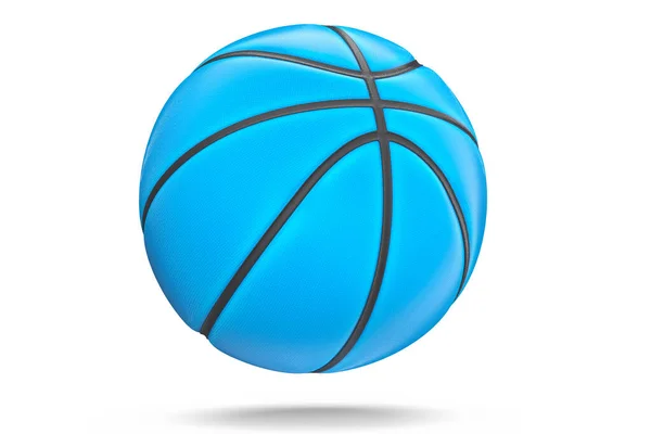 Pelota Baloncesto Azul Aislada Sobre Fondo Blanco Representación Accesorios Deportivos — Foto de Stock