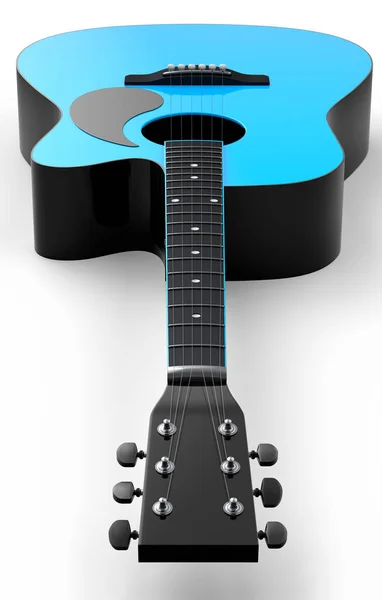 Крупним Планом Акустична Гітара Ізольована Білому Тлі Візуалізація Концепції Постер — стокове фото
