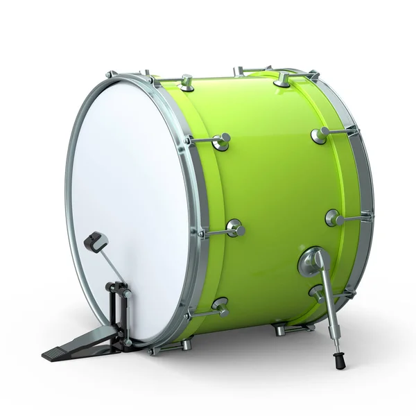 Realistische Drum Met Pedaal Witte Achtergrond Renderen Concept Van Muziekinstrument — Stockfoto