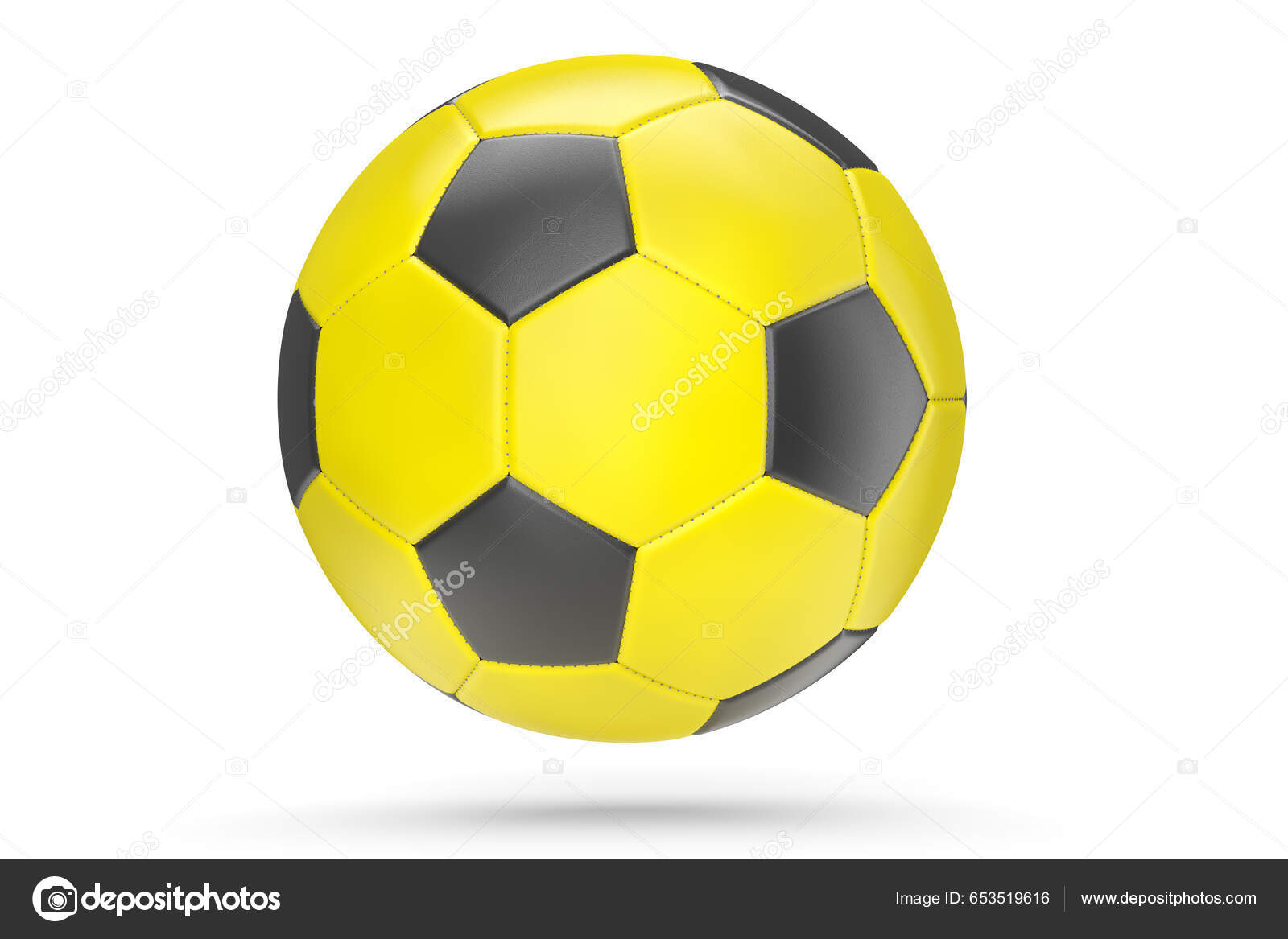 Κίτρινο Ποδόσφαιρο Μπάλα Ποδοσφαίρου Απομονώνονται Λευκό Φόντο Απόδοση  Αθλητικών Εξαρτημάτων — Φωτογραφία Αρχείου © CheersGroup #653519616