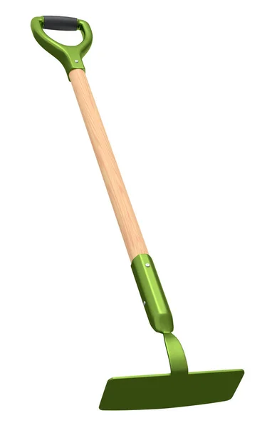 Hoe Wooden Stick Planting Flowers Vegetables White Background Render Concept — 스톡 사진