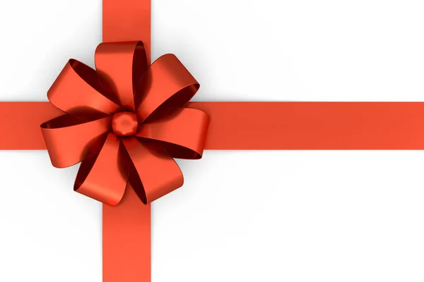Realistische Decoratieve Strik Cadeau Lint Voor Geschenkdoos Geïsoleerd Witte Achtergrond — Stockfoto