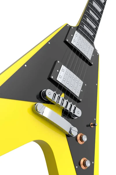 Close Guitarra Acústica Eléctrica Aislada Sobre Fondo Blanco Render Concept — Foto de Stock