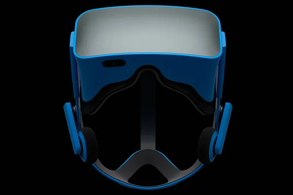 Virtual Blue Reality Glazen Geïsoleerd Zwarte Achtergrond Weergave Van Brillen — Stockfoto