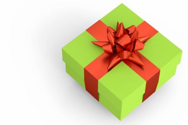 Kurdeleli hediye kutuları ve beyaz arka planda izole edilmiş yay. 3D karşılama tasarımı konsepti: Doğum günü, Noel, Kara Cuma, Yeni Yıl