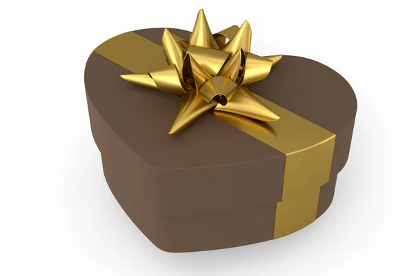 白い背景にリボンと弓で隔離された形のギフトボックスの中心 挨拶デザインの3Dレンダリングの概念誕生日 クリスマス ブラックフライデー — ストック写真