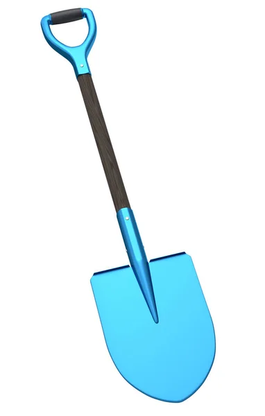 Garden Shovel Wooden Handle Isolated White Background Render Garden Tool — Stockfoto