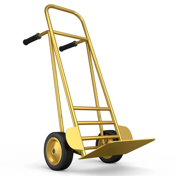 Empty Hand Truck Dolly Isolated White Background Render Industry Delivery — Stock Photo, Image