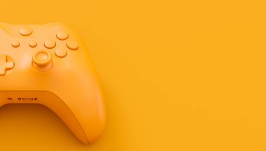 Oyun kumandası ya da tek renkli arka planda fotokopi alanı olan oyun konsolu. Bulut oyunu ve oyun alanı çalışma alanı konsepti için 3B yayın ekipmanı oluşturma