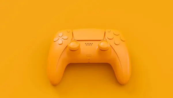 Gry Wideo Joystick Lub Gamepad Zwykłym Monochromatycznym Żółtym Tle Koloru Obrazek Stockowy