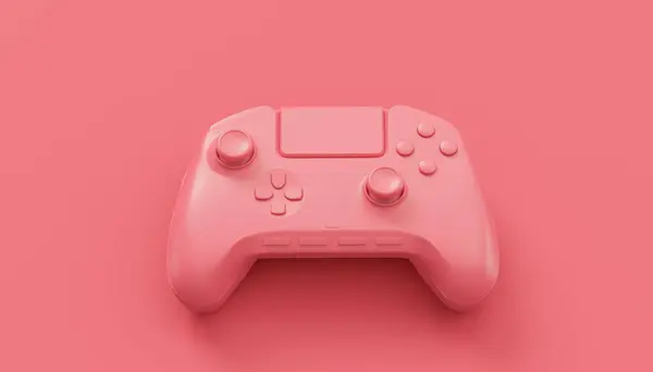 공간을 분홍색 배경에 조이스틱 Gamepad 클라우드 게이밍 게이머 워크스페이스 컨셉을 스톡 사진