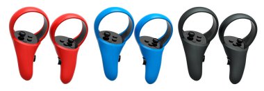 Çevrimiçi ve bulut oyunları için sanal gerçeklik denetleyicileri kırpma yolu ile beyaz arka planda izole edildi. Artırılmış gerçeklik ya da VR için 3B görüntüleme aygıtı