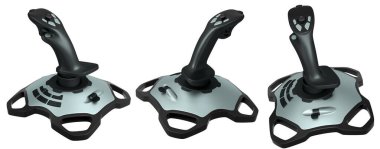 Oyun kumandaları, uçuş simülasyonu oyunları ve beyaz arka planda kırpma yolu ile izole edilmiş tüm hevesli oyuncular için mükemmeldir