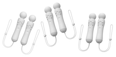 Çevrimiçi ve bulut oyunları için sanal gerçeklik denetleyicileri kırpma yolu ile beyaz arka planda izole edildi. Artırılmış gerçeklik ya da VR için 3B görüntüleme aygıtı