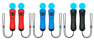 Çevrimiçi ve bulut oyunları için sanal gerçeklik denetleyicileri kırpma yolu ile beyaz arka planda izole edildi. Artırılmış gerçeklik ya da VR için 3B görüntüleme aygıtı