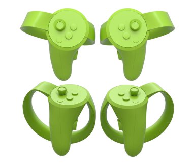 Çevrimiçi ve bulut oyunları için sanal gerçeklik denetleyicileri kırpma yolu ile beyaz arka planda izole edildi. Artırılmış gerçeklik ya da VR için 3B görüntüleme aygıtı