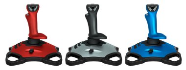 Oyun kumandaları, uçuş simülasyonu oyunları ve beyaz arka planda kırpma yolu ile izole edilmiş tüm hevesli oyuncular için mükemmeldir