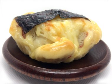 Delicious Cake in a wooden dish. Close, plate.