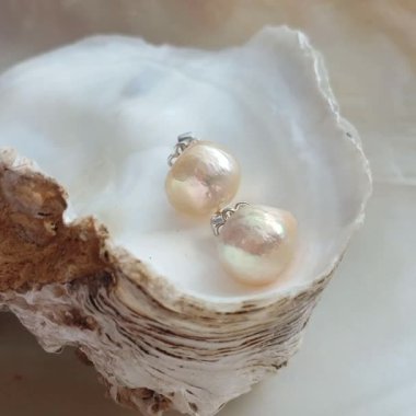 Mücevher Sergisi için Yumuşak Kabuklu İnci StudKüpeler